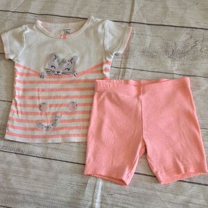 Carter's Pink and White Cat Pajama Set